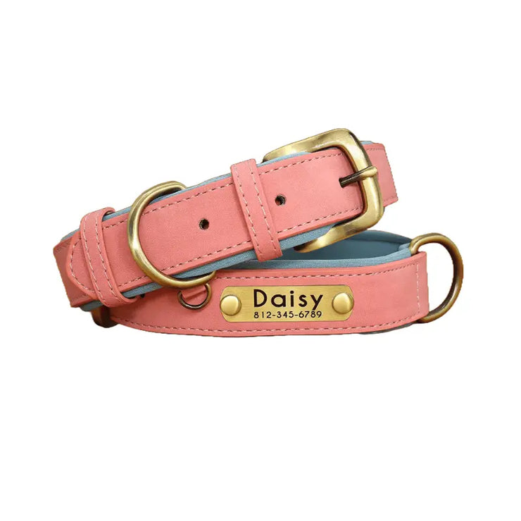 Collier pour Chien en Cuir Personnalisé Les pattes malines